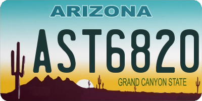 AZ license plate AST6820