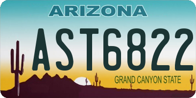 AZ license plate AST6822