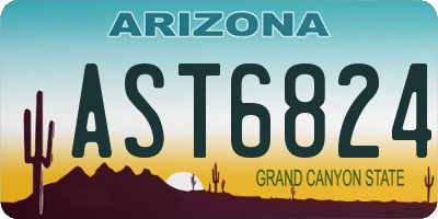 AZ license plate AST6824