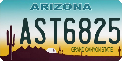 AZ license plate AST6825
