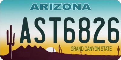 AZ license plate AST6826