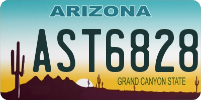 AZ license plate AST6828