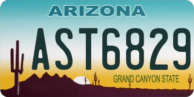 AZ license plate AST6829
