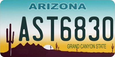 AZ license plate AST6830