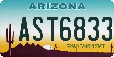AZ license plate AST6833