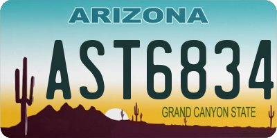 AZ license plate AST6834