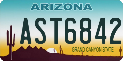 AZ license plate AST6842