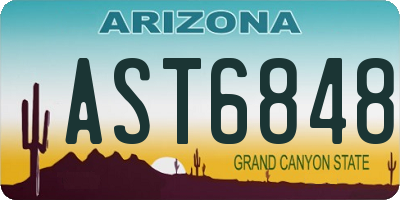 AZ license plate AST6848