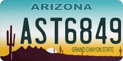 AZ license plate AST6849