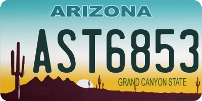 AZ license plate AST6853