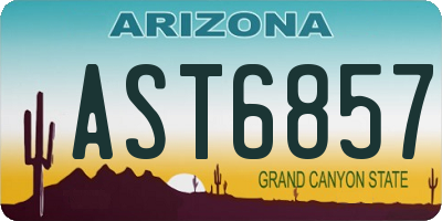 AZ license plate AST6857