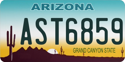AZ license plate AST6859