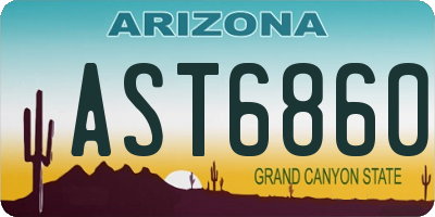 AZ license plate AST6860