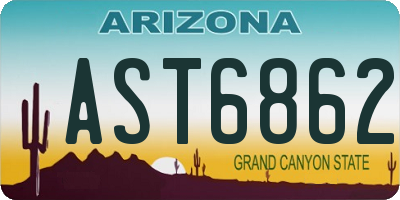 AZ license plate AST6862