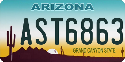 AZ license plate AST6863