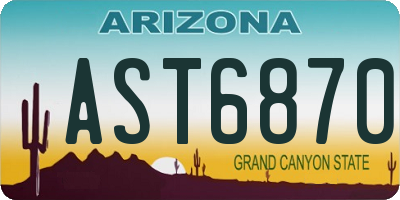 AZ license plate AST6870