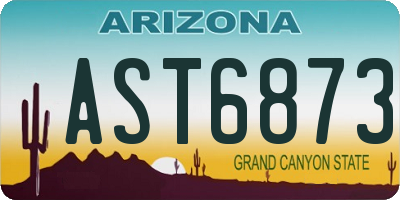 AZ license plate AST6873
