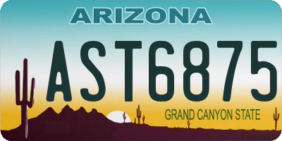 AZ license plate AST6875