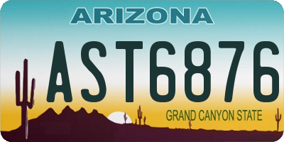 AZ license plate AST6876