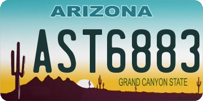 AZ license plate AST6883