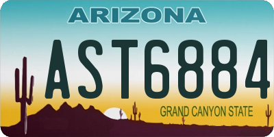 AZ license plate AST6884