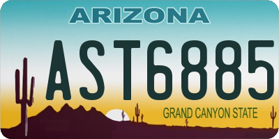 AZ license plate AST6885