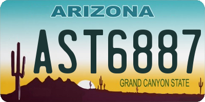 AZ license plate AST6887