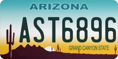 AZ license plate AST6896