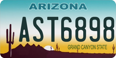 AZ license plate AST6898