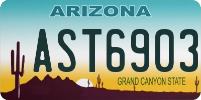 AZ license plate AST6903