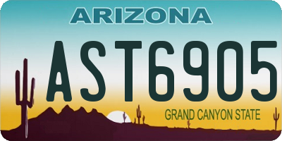 AZ license plate AST6905