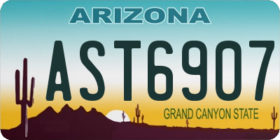 AZ license plate AST6907