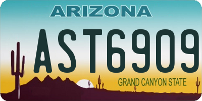 AZ license plate AST6909