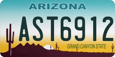 AZ license plate AST6912