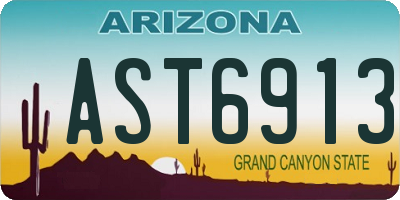 AZ license plate AST6913