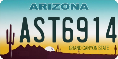AZ license plate AST6914