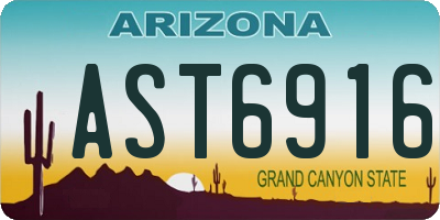 AZ license plate AST6916