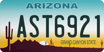 AZ license plate AST6921