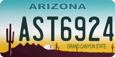 AZ license plate AST6924