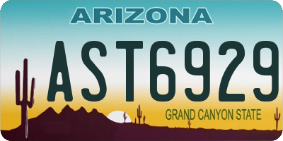 AZ license plate AST6929