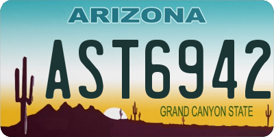 AZ license plate AST6942