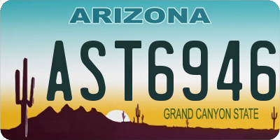 AZ license plate AST6946