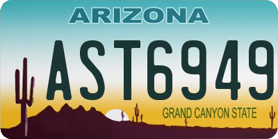 AZ license plate AST6949
