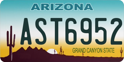 AZ license plate AST6952