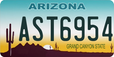 AZ license plate AST6954