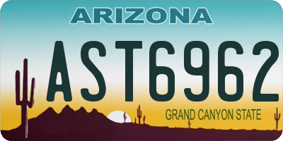 AZ license plate AST6962