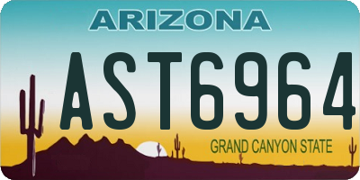 AZ license plate AST6964