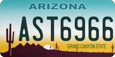 AZ license plate AST6966