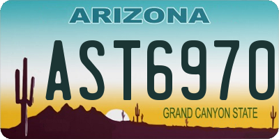 AZ license plate AST6970
