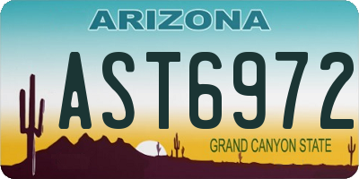 AZ license plate AST6972